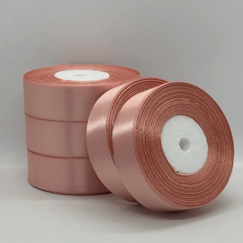 Атласна стрічка 2.5 см (33 м.), 146 темний пудровий