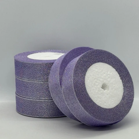 Тасьма парчева 2,5 см (25 ярдів/22,75 м.), 21 фіолетовий + срібло