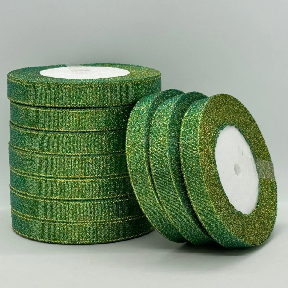 Тасьма парчева 1,2 см (25 ярдів/22,75 м.), 47 бірюза + золото