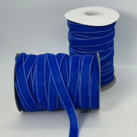 Оксамитова стрічка 1 см (25 ярдів/22,75 м.), 50 електрик