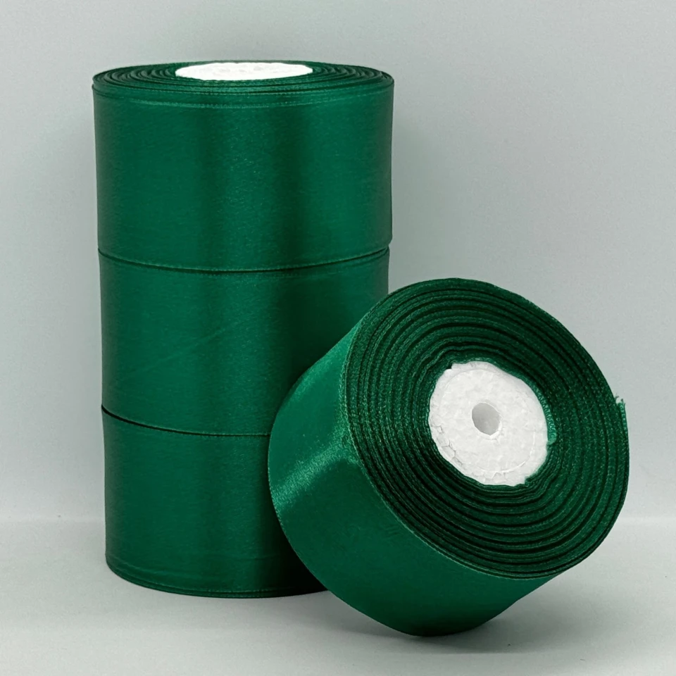 Атласна стрічка 5 см (33 м.), 168 темний зелений