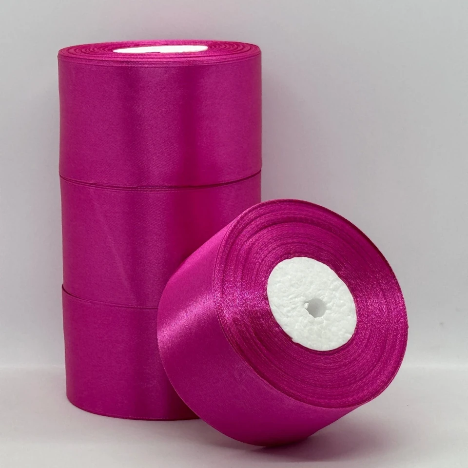 Атласна стрічка 5 см (33 м.), 95 фуксія