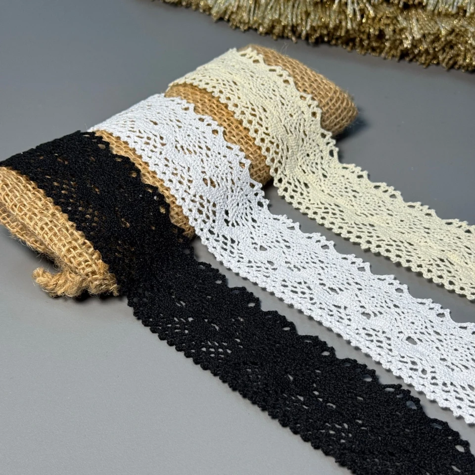 Мереживо макраме "Білий лотос" 4 см.  (1м.), білий