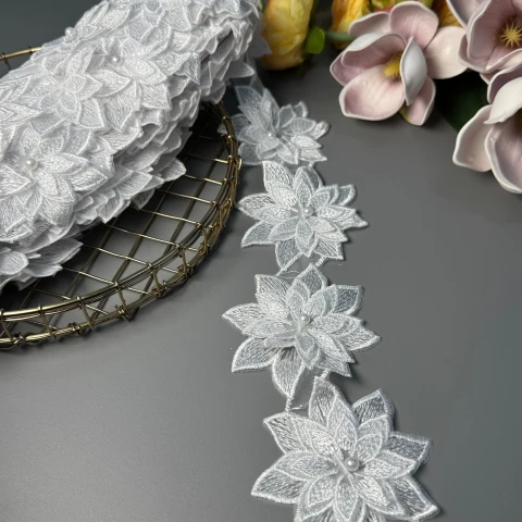 Мереживне полотно 3D Аріадна, білий