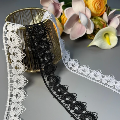 Мереживо поліестер "Сяйво легкості" 3,5 см.(1 м.), білий