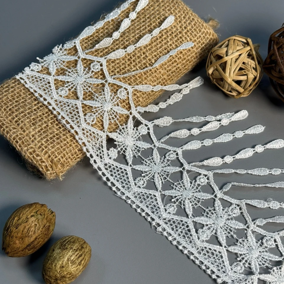 Мереживо поліестер "Молочний кристал" 11 см (1 м.), молочний