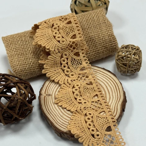 Мереживо поліестер "Шовкова феєрія"  6 см.(1 м.), бежевий