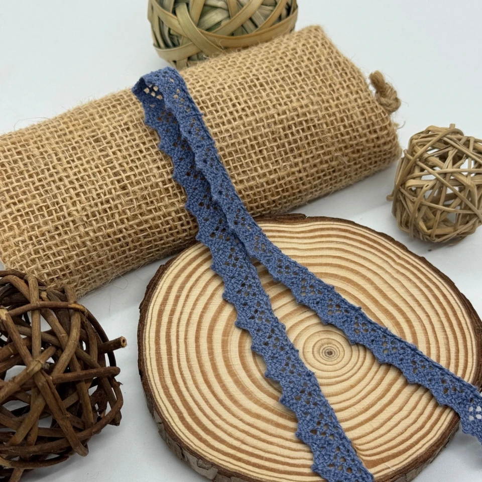 Мереживо макраме "Теплий дотик" 1,5 см  (1 м.), темно синій