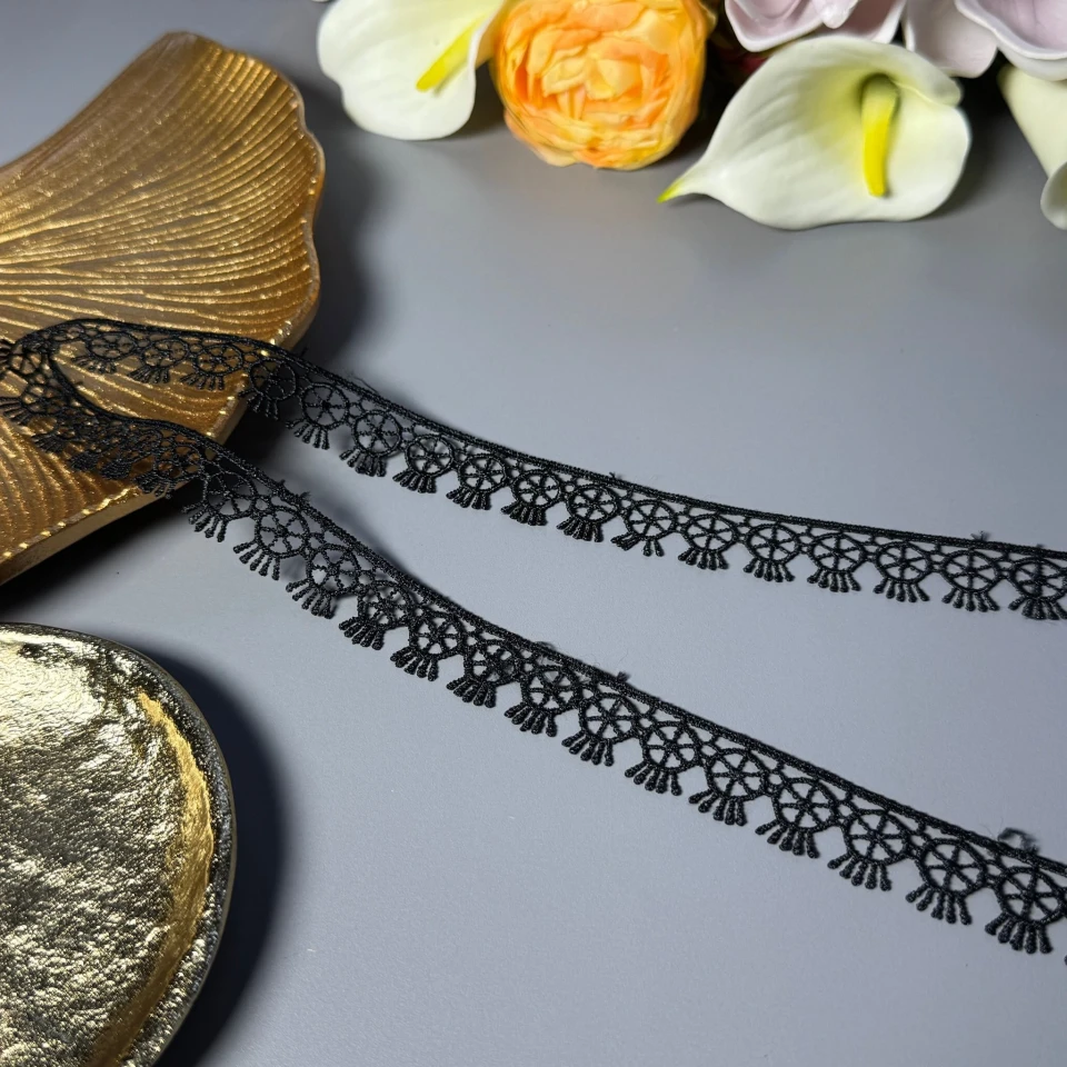 Мереживо поліестер ВВ"Подих ніжності" 2 см.(1 м.), чорний