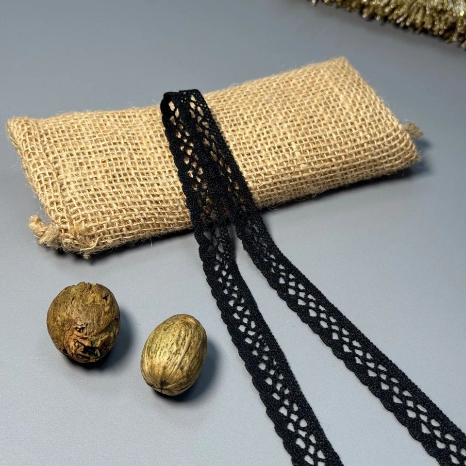 Мереживо макраме "Крила ніжності" 1,5 см  (1 м.), чорний