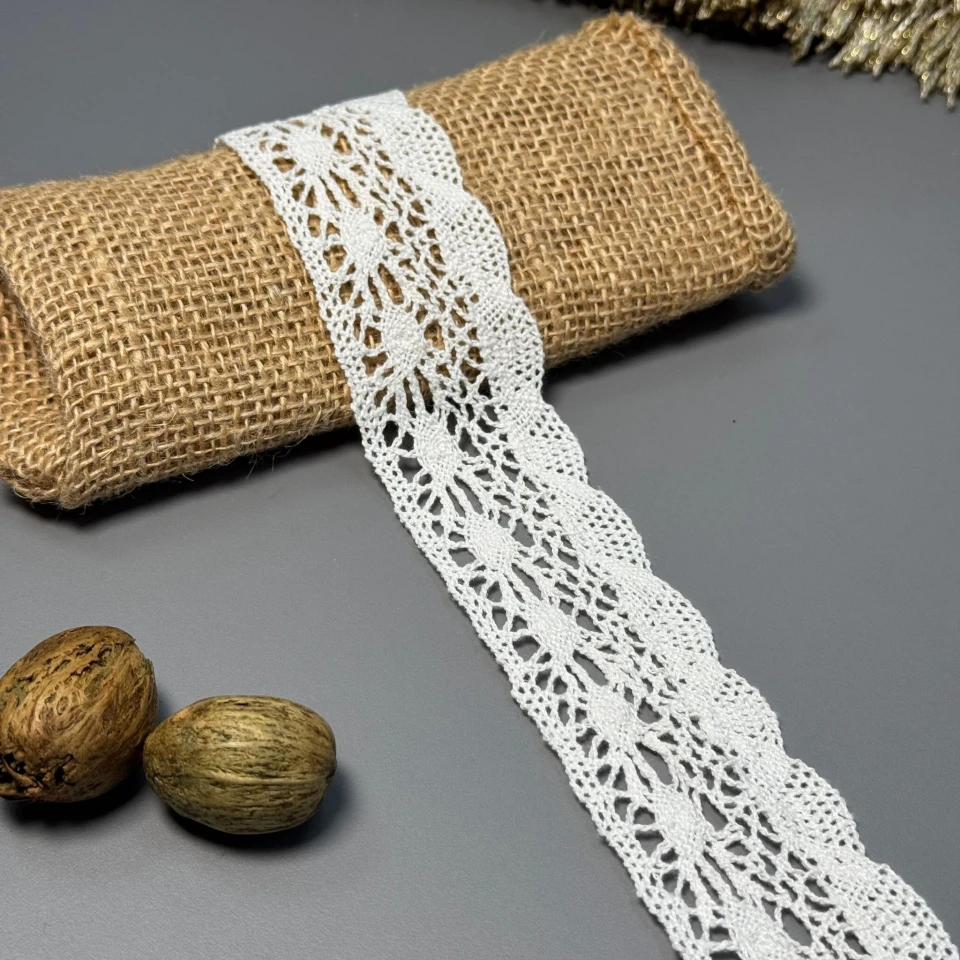 Мереживо макраме "Тиша ранку" 4 см (1 м.), молочний