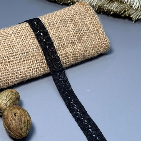 Мереживо макраме "Сонячна іскорка" 1,5 см(1 м.), чорний