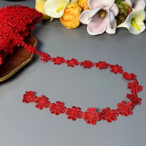 Мереживо поліестер ВВ"Квіткова перлина" 2,5 см.(1 м.), 133 бордо