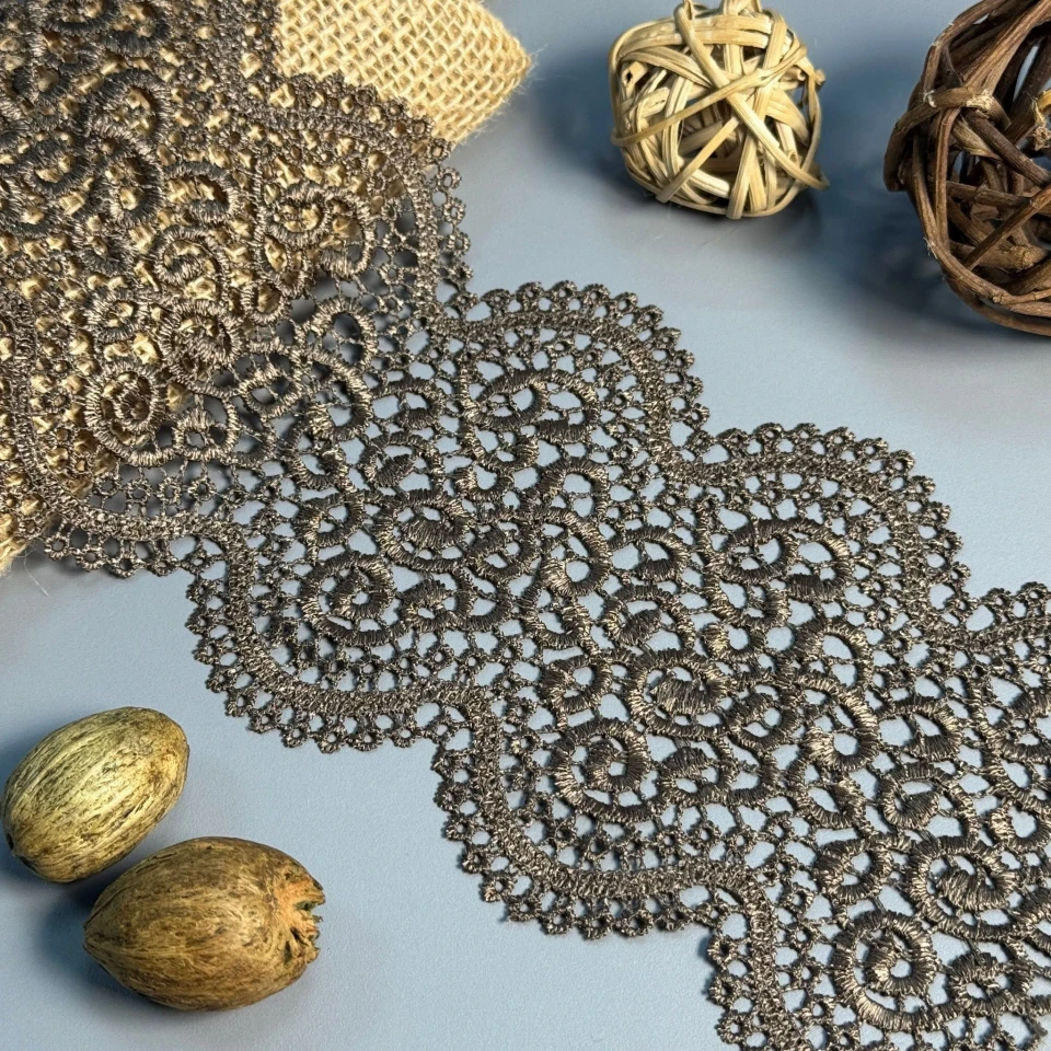 Мереживо поліестер "Кремова лінія" 11 см.(1 м.), світлий бежевий (20 метрів)