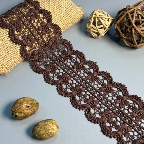 Мереживо поліестер "М'який бриз" 7 см.(1 м.), коричневий