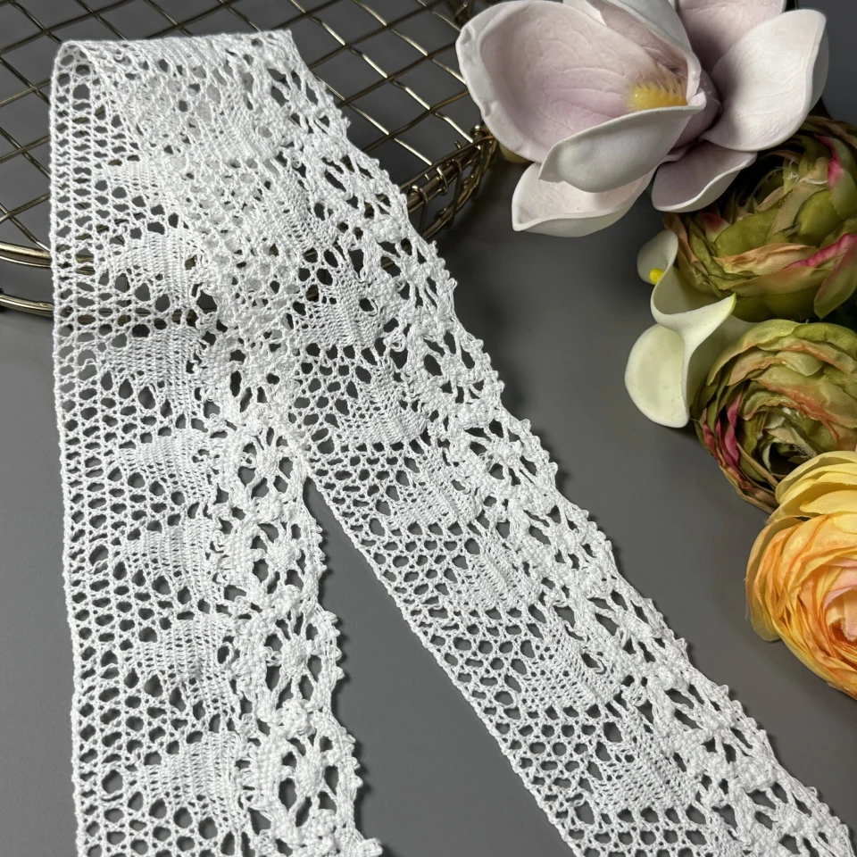 Мереживо макраме "Легкий серпанок" 6 см.(1 м.), білий
