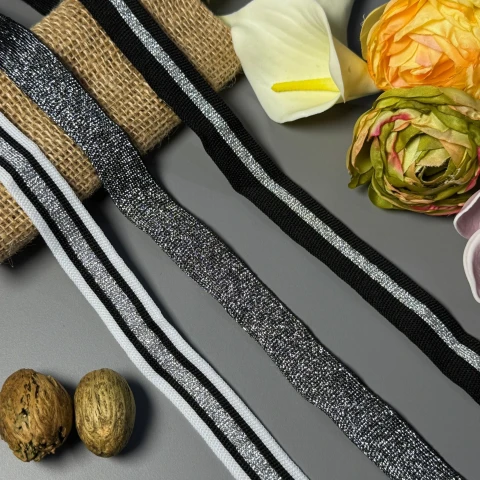 Трикотажний лампас Style 2 см (1 м), срібло