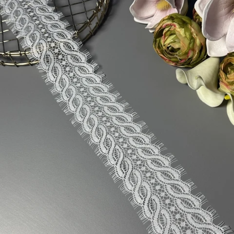 Мереживо французьке «Нічна ніжність»6.5 см. (купон 3 м.), теплий білий