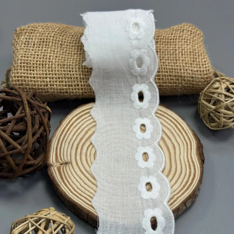 Мереживо прошва "Кремовий дотик" 5 см  (1 м.), Білий