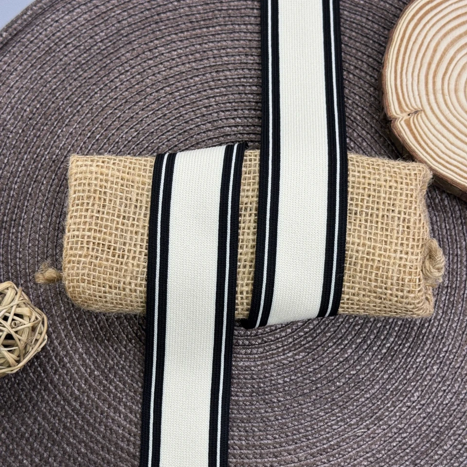 Трикотажний лампас Стиль 4 см (1 м), молочний