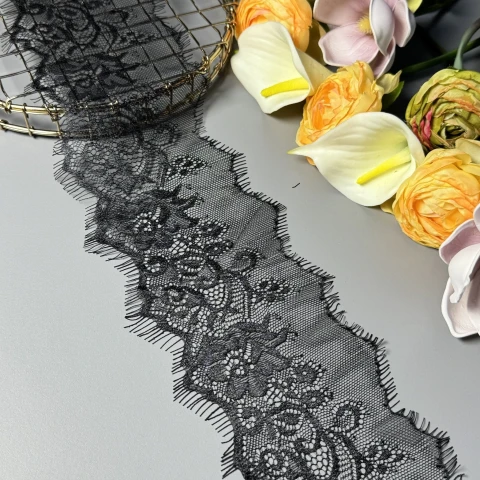 Мереживо французьке «Chérie»11 см. (купон 3 м.), чорний