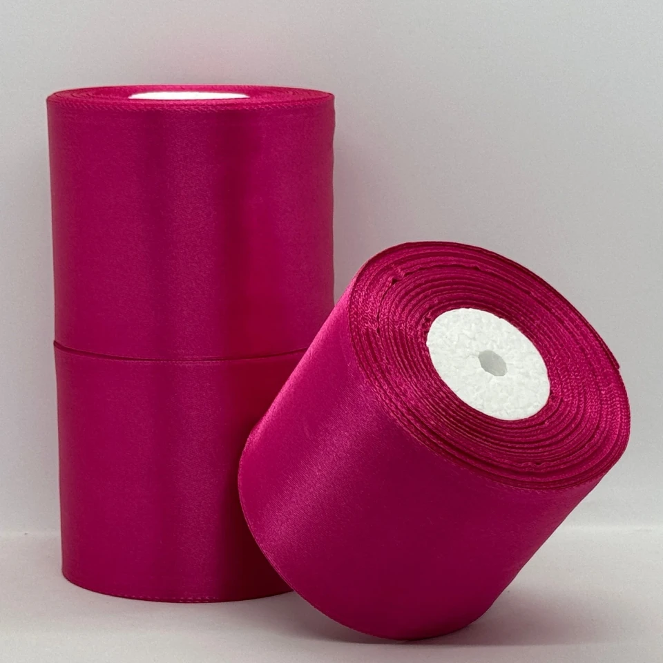 Атласна стрічка 7.5 см (33 м.), 27 малина