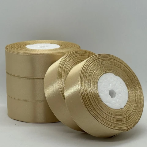 Атласна стрічка 2.5 см (33 м.), 123 теплий коричневий