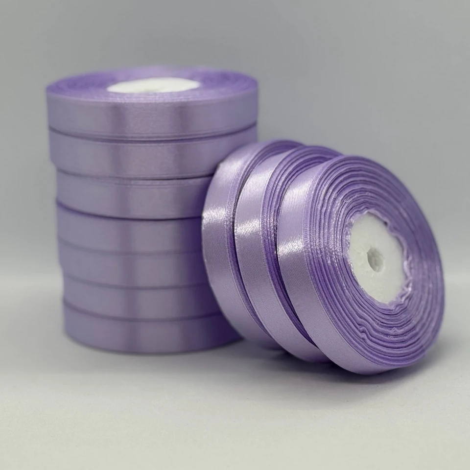 Атласна стрічка 1.2 см (33 м.), 44 світлий бузок