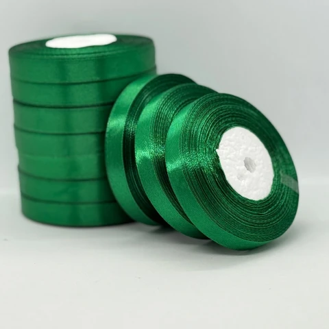 Атласна стрічка 1.2 см (33 м.), 127 зелений гай