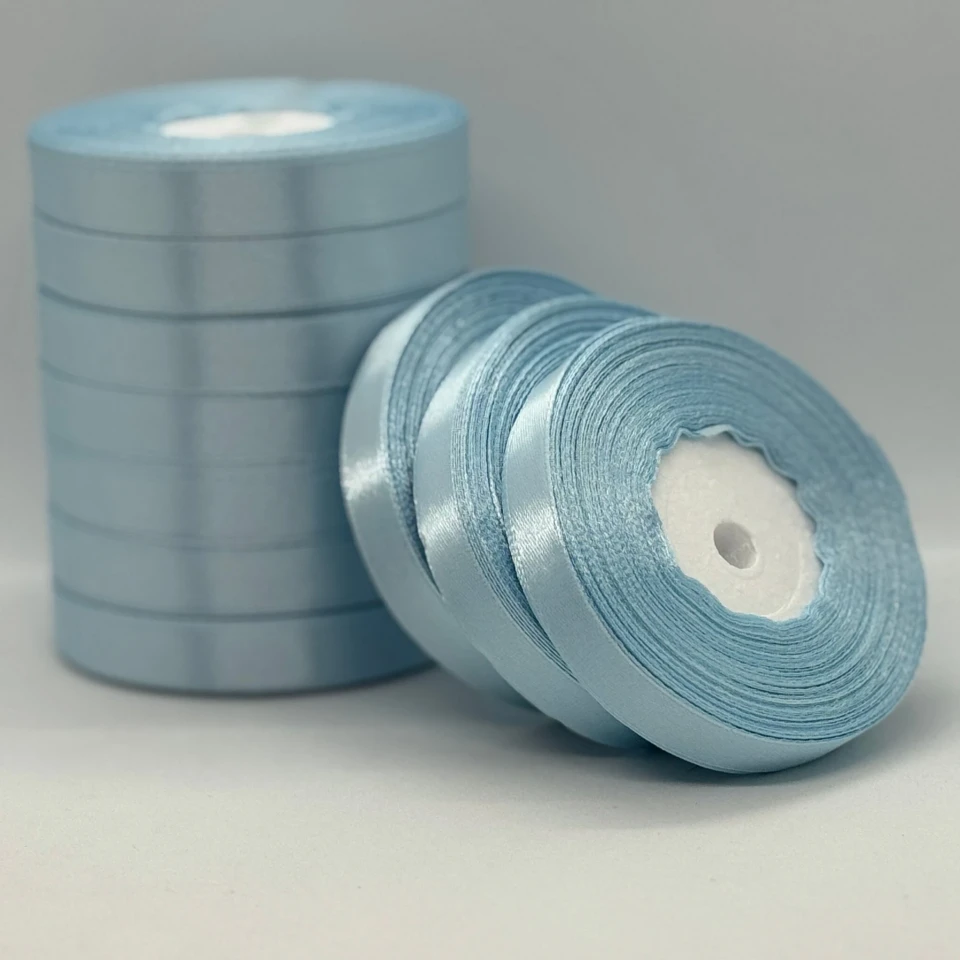 Атласна стрічка 1.2 см (33 м.), 145 світлий небесний