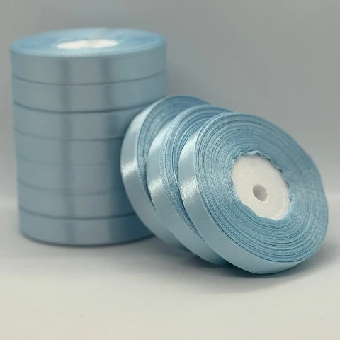 Атласна стрічка 1.2 см (33 м.), 145 світлий небесний