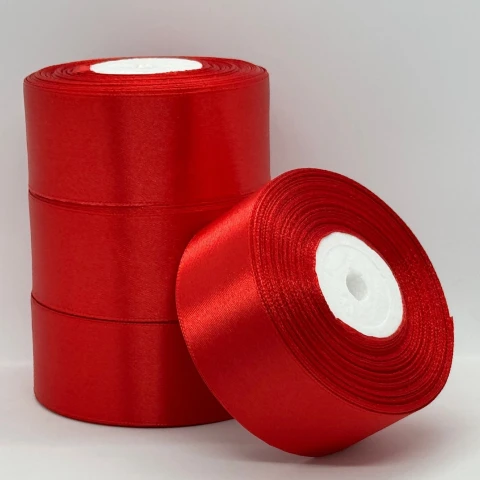 Атласна стрічка 4 см (33 м.), 163 червоний