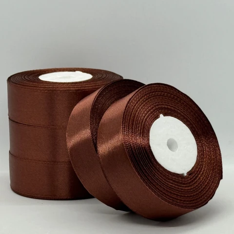 Атласна стрічка 2.5 см (33 м.), 70 шоколад
