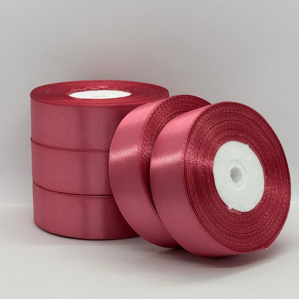 Атласна стрічка 2.5 см (33 м.), 170 темно-корраловий