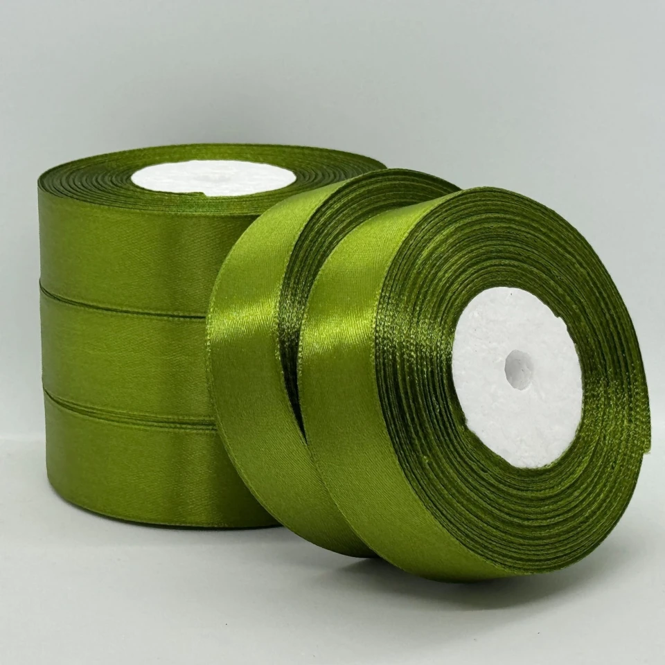 Атласна стрічка 2.5 см (33 м.), 108 оливковий