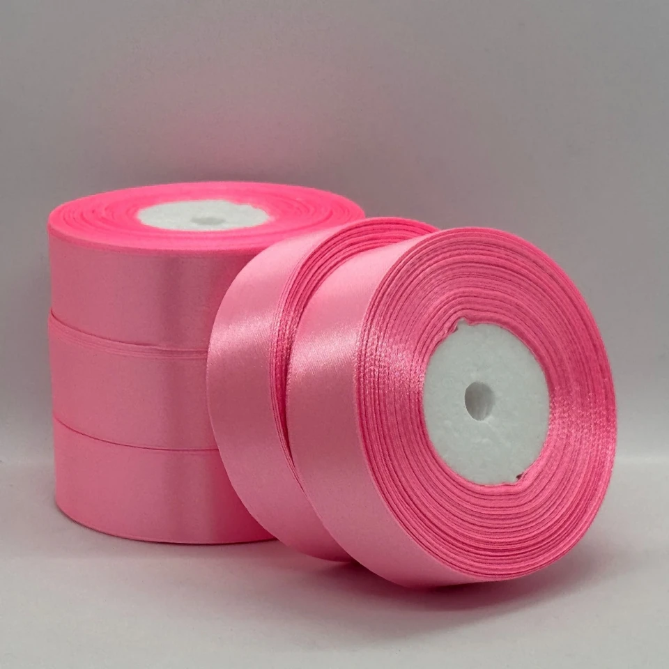 Атласна стрічка 2.5 см (33 м.), 147 китайський рожевий