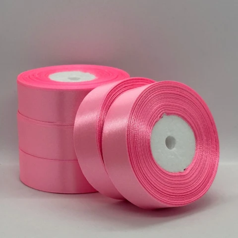 Атласна стрічка 2.5 см (33 м.), 147 китайський рожевий