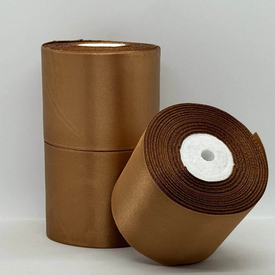 Атласна стрічка 7.5 см (33 м.), 160 мокко