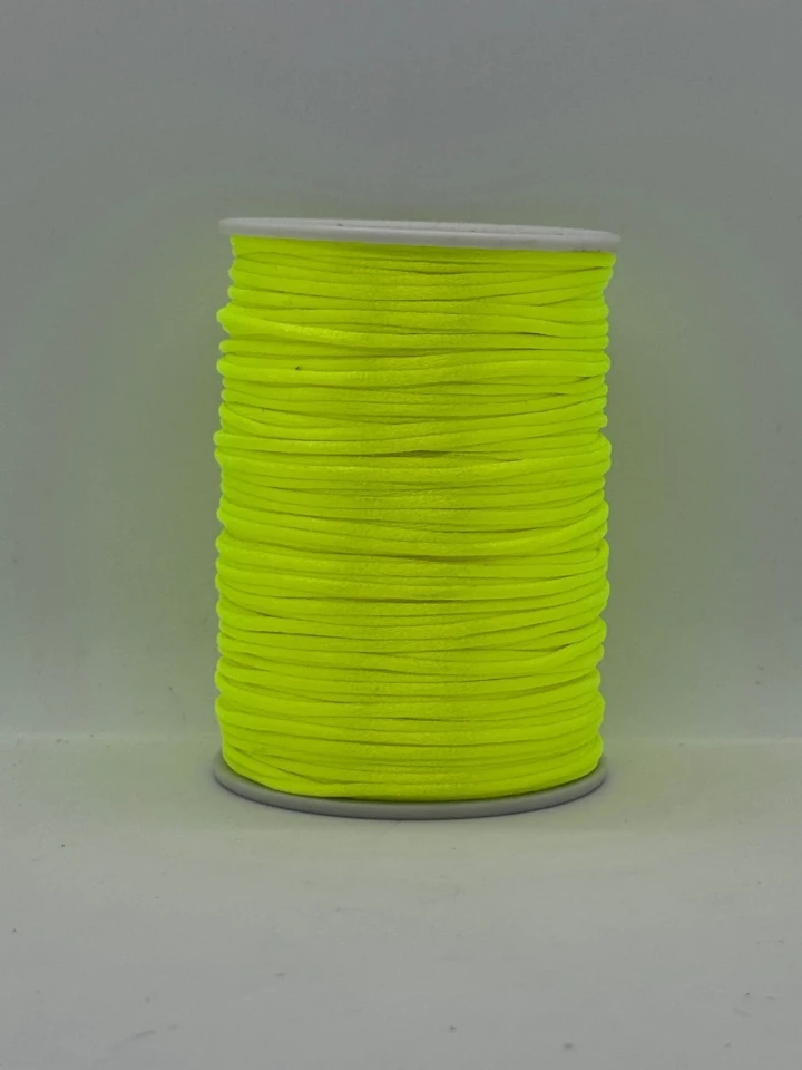 Шнур атласний корсетний 2.3 мм (100 ярдів/91,44 м.), 53 зелений неон