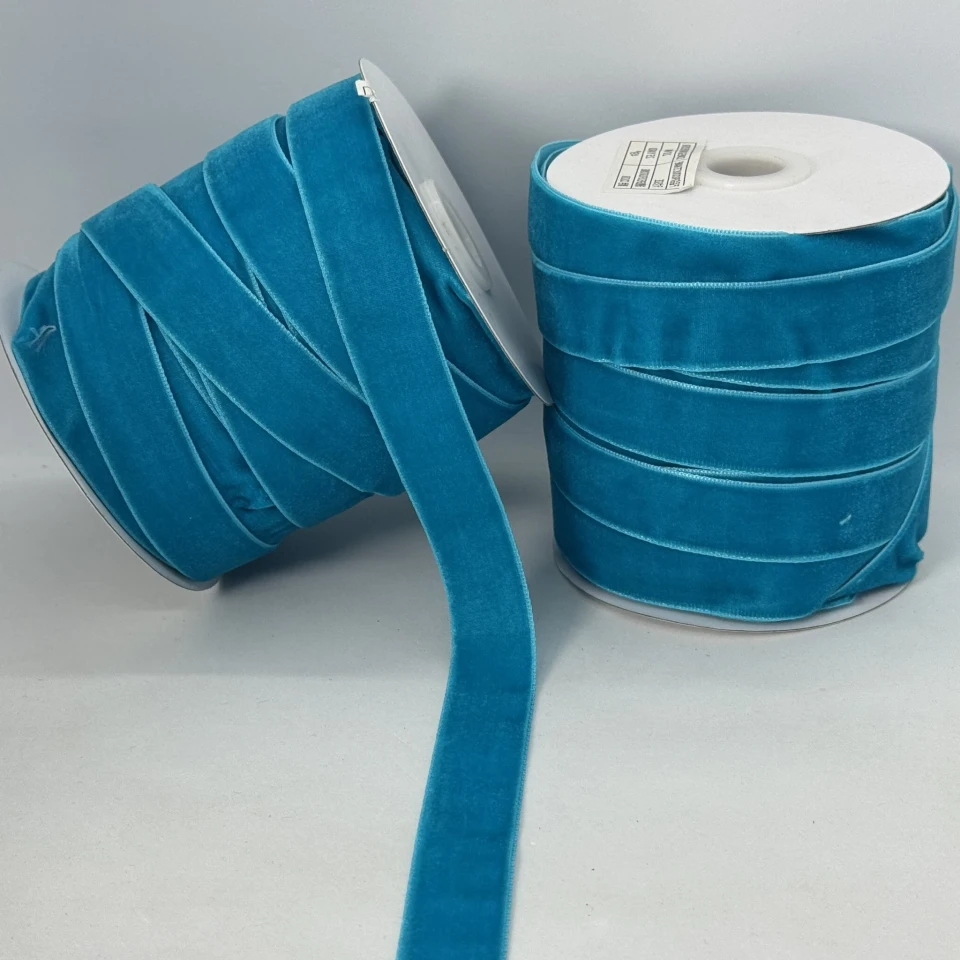 Оксамитова стрічка 2 см (25 ярдів/22,75 м.), 49 бірюза