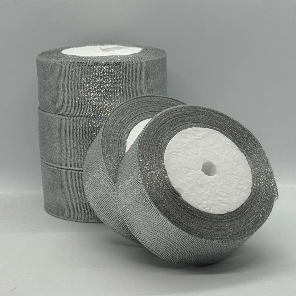 Тасьма парчева 4 см (25 ярдів/22,75 м.), срібло