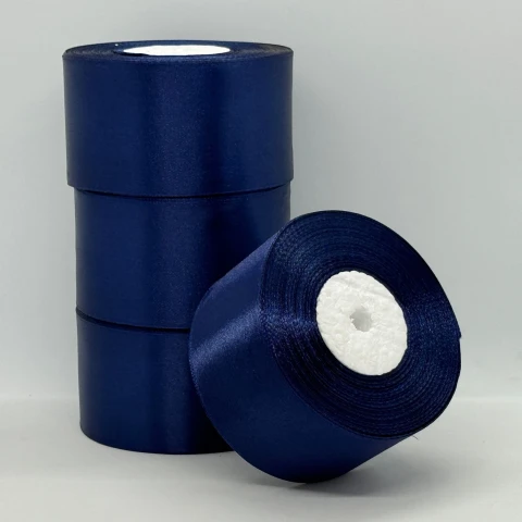 Атласна стрічка 5 см (33 м.), 120 синій шкільний