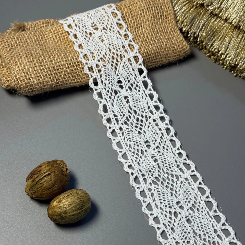 Мереживо макраме "Морська піна"  5см (1 м), білий