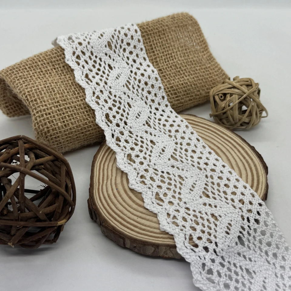 Мереживо макраме "Срібна вуаль" 7 см.(1 м.), білий