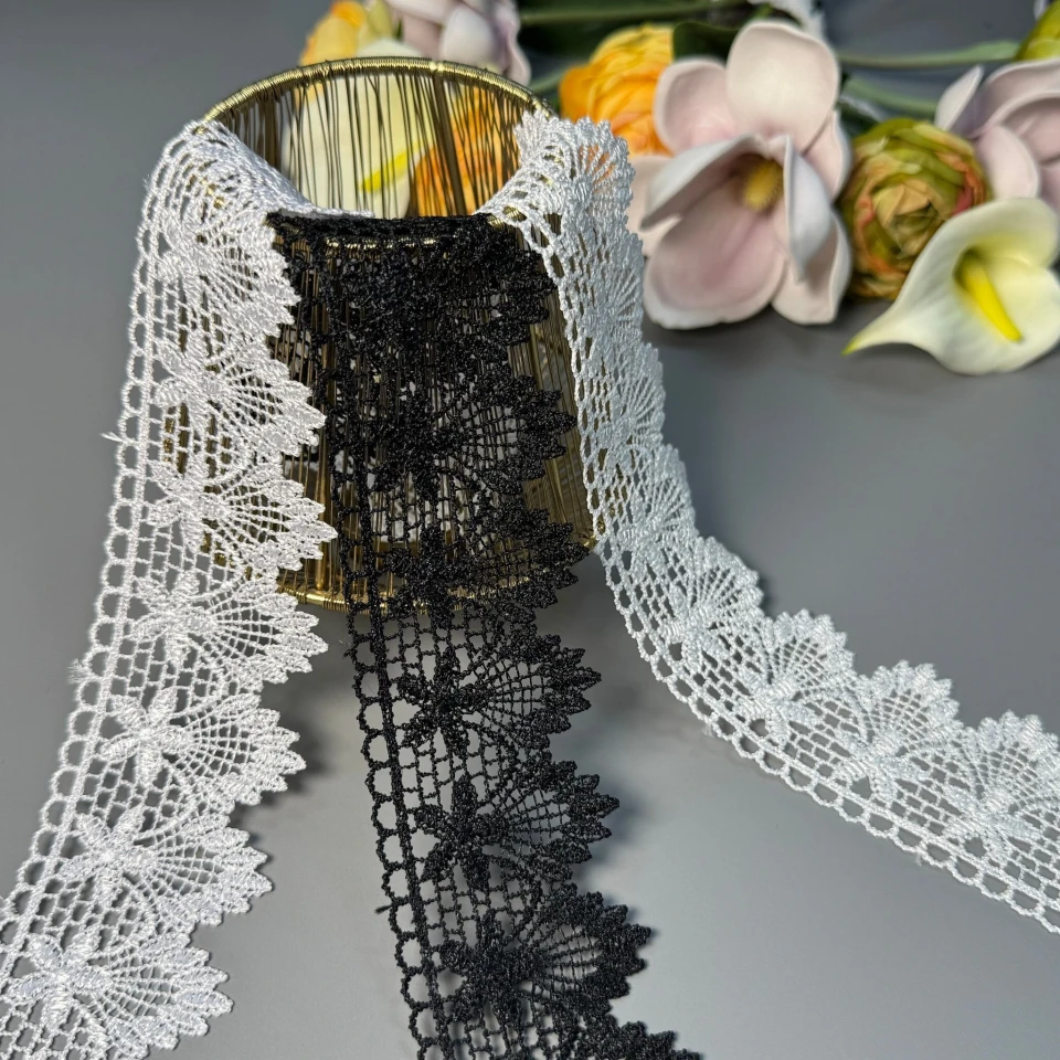Мереживо поліестер ВВ"Мереживна гармонія" 5,5 см.(1 м.), білий