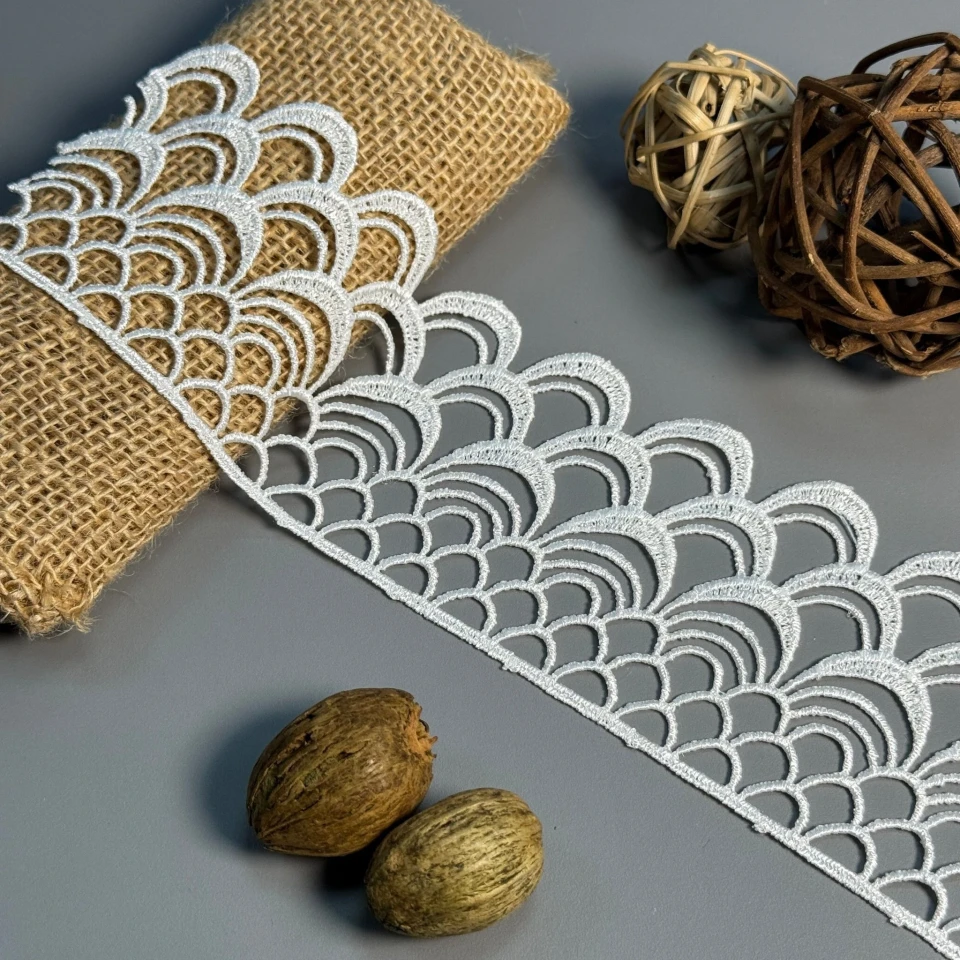 Мереживо поліестер "Шовковий поцілунок" 7 см.(1 м.), молочний