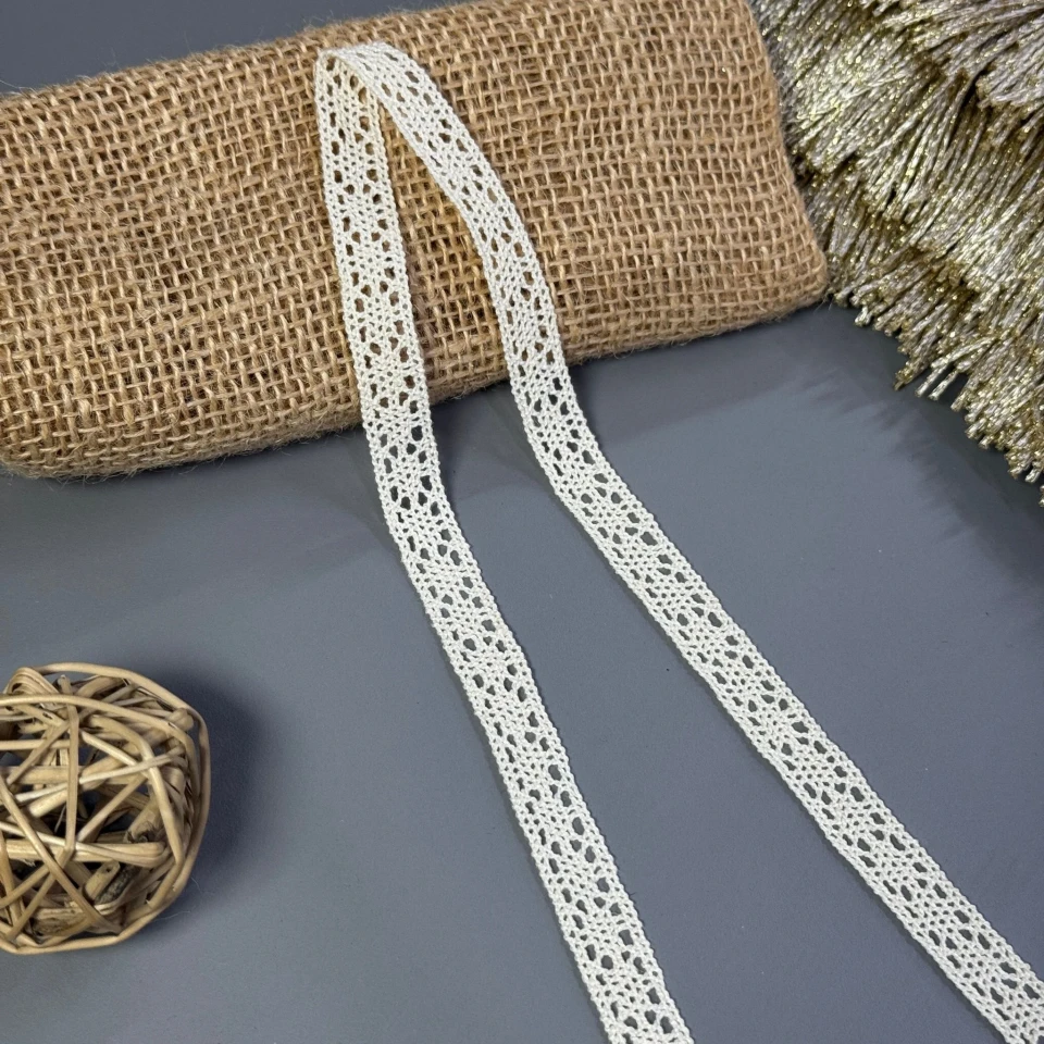 Мереживо макраме "Ранкова кава" 2 см.(1м.), молочний