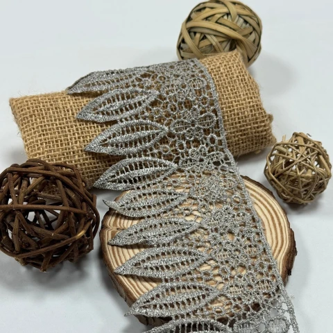 Мереживо поліестер "Тиша мережива"8,5см.(1 м.), сірий