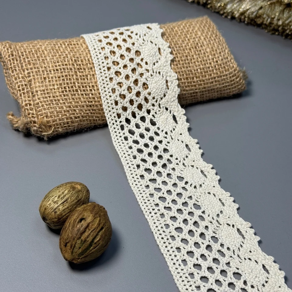 Мереживо макраме "Лінія спокою" 6 см (1м.), бежевий