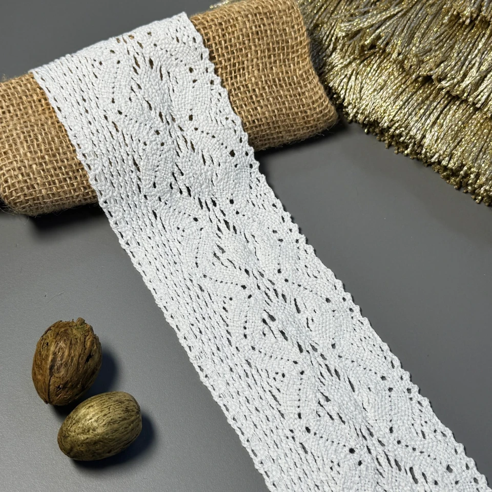 Мереживо макраме "Молочний аромат" 7,5 см (1м.), білий